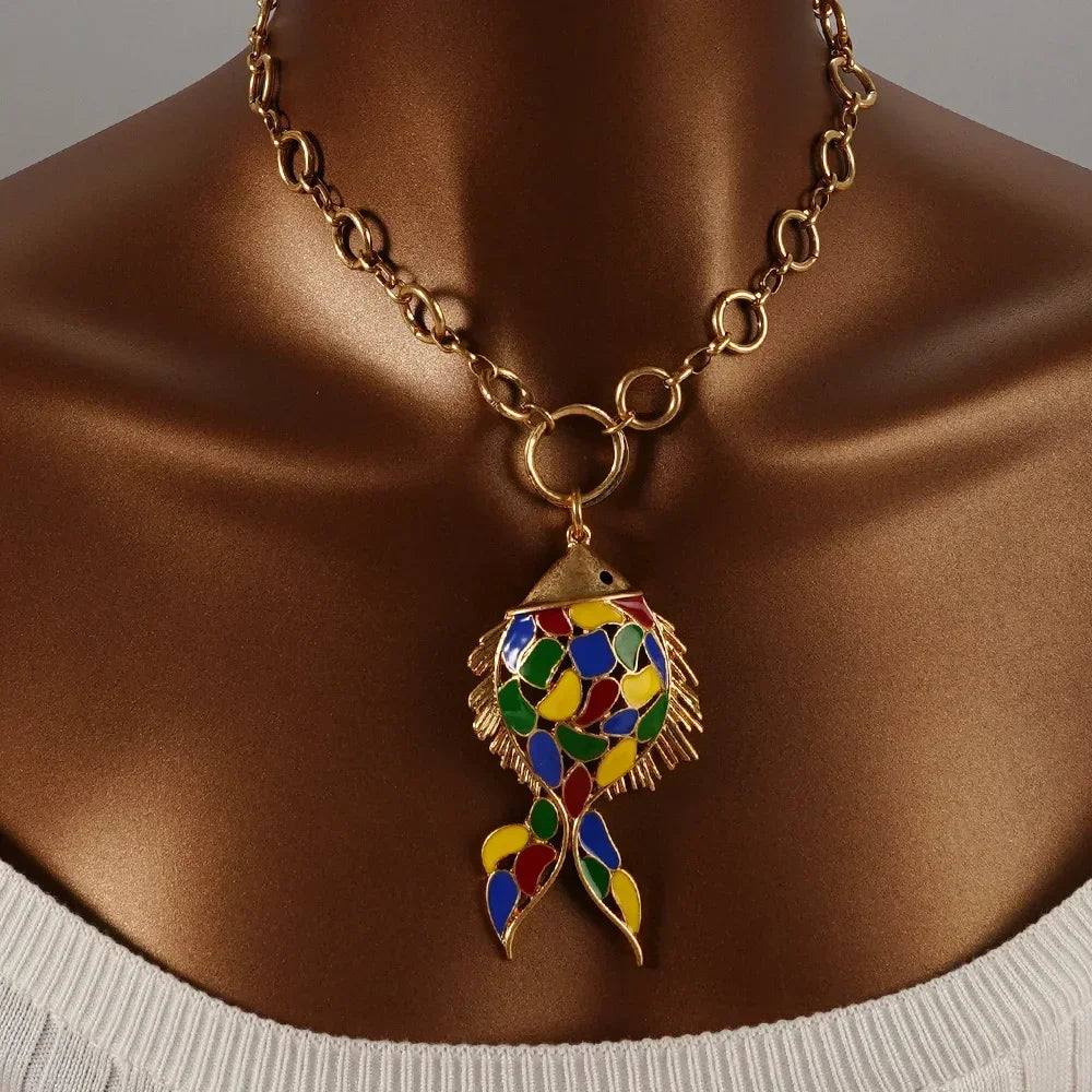 Necklace Fish pendant Aesthetics Jewelry Birthday Present Stainless Steel Charm Chain Beautiful accessories