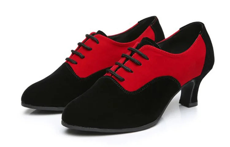 Customized Women's Adult Baotou Salsa Modern Latin Dance Shoes with A Soft Sole Canvas Surface Anti Slip Breathable Dance Shoes