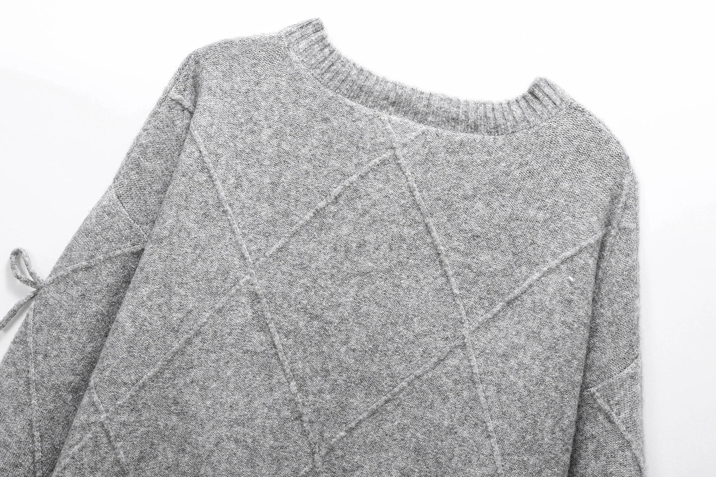 Bow Sweater Women Autumn Winter New Lazy Style Loose Outer Wear Design Anti-aging Knitted Pullover Top 1269568