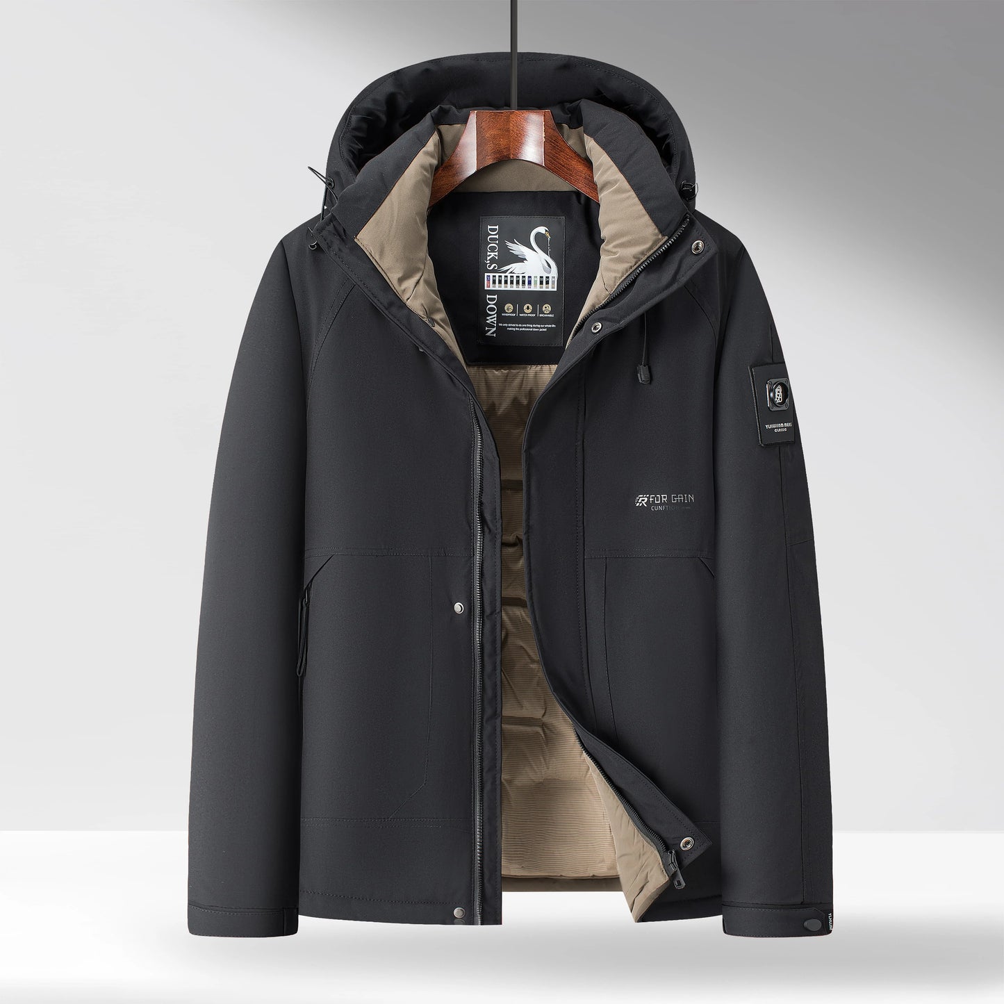 Winter Down Jacket for Men 2025 New Loose Big and Tall Hooded Coat Warm White Duck Down Father Outdoor Jacket for Male
