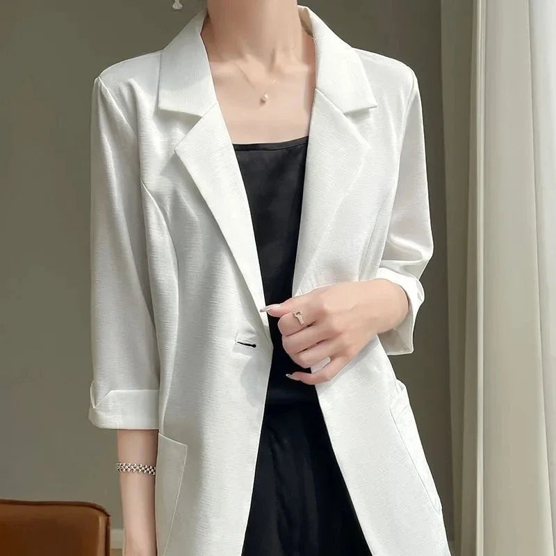 Women's Suit 2025 Spring Autumn High Quality Temperament Slim Ladies Outwear Design Sense Ladies Coat