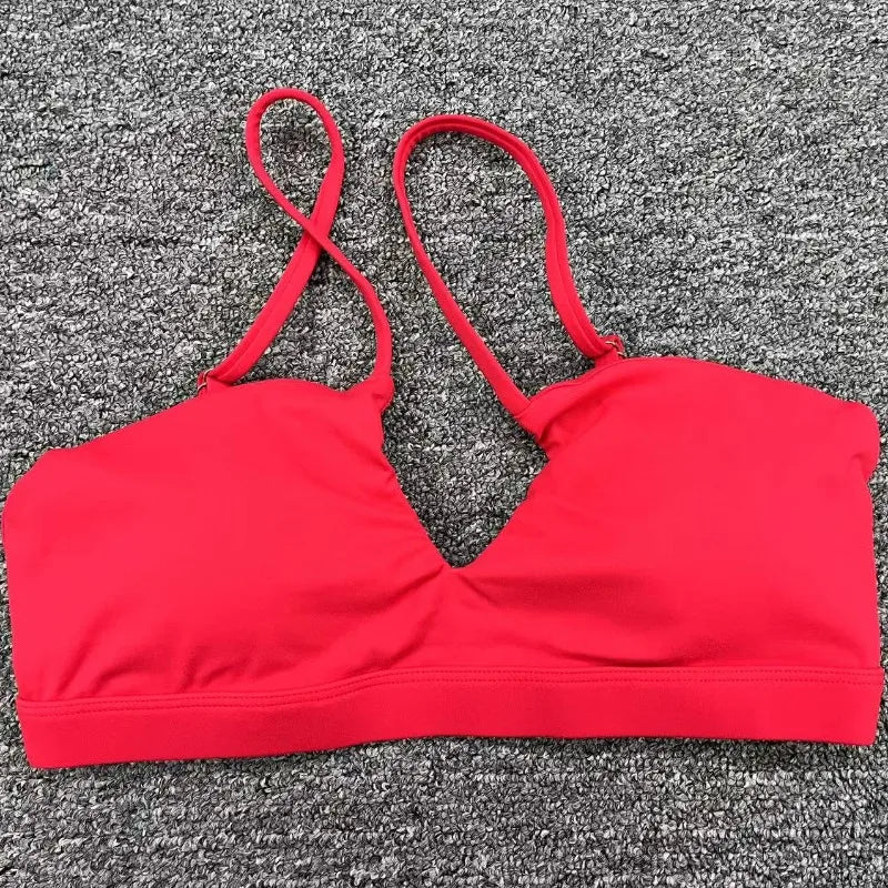 Women's Yoga Bra - Running Cross Back Breathable Naked Feel Sports Fitness Bra  for Yoga Running Gym Top
