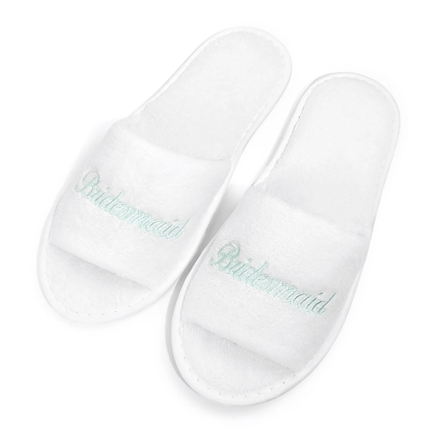 Bridal Party Slippers Set, With Embroidery, Lightweight Cozy Soft Sole Flats, for Brides, Bridesmaids, Guests & Bachelorettes
