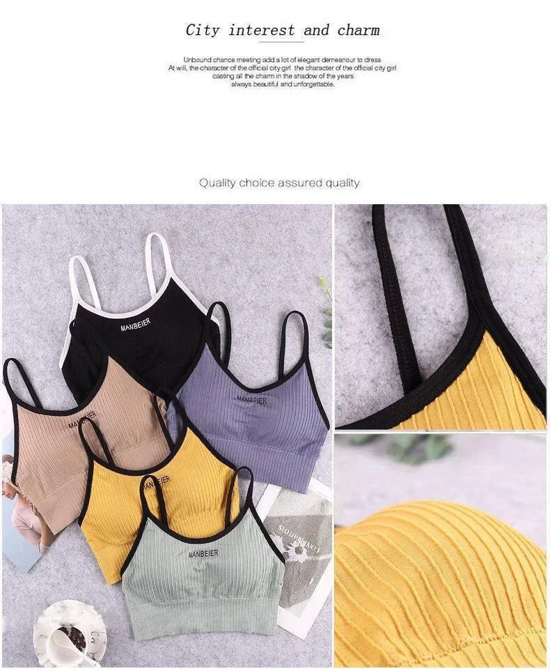 Sports Bra for Women Gym Sexy Crop Top Bra Women Cotton Underwear Soft Comfort Tube Tops Female Brassiere Tops for Girls Bra Top