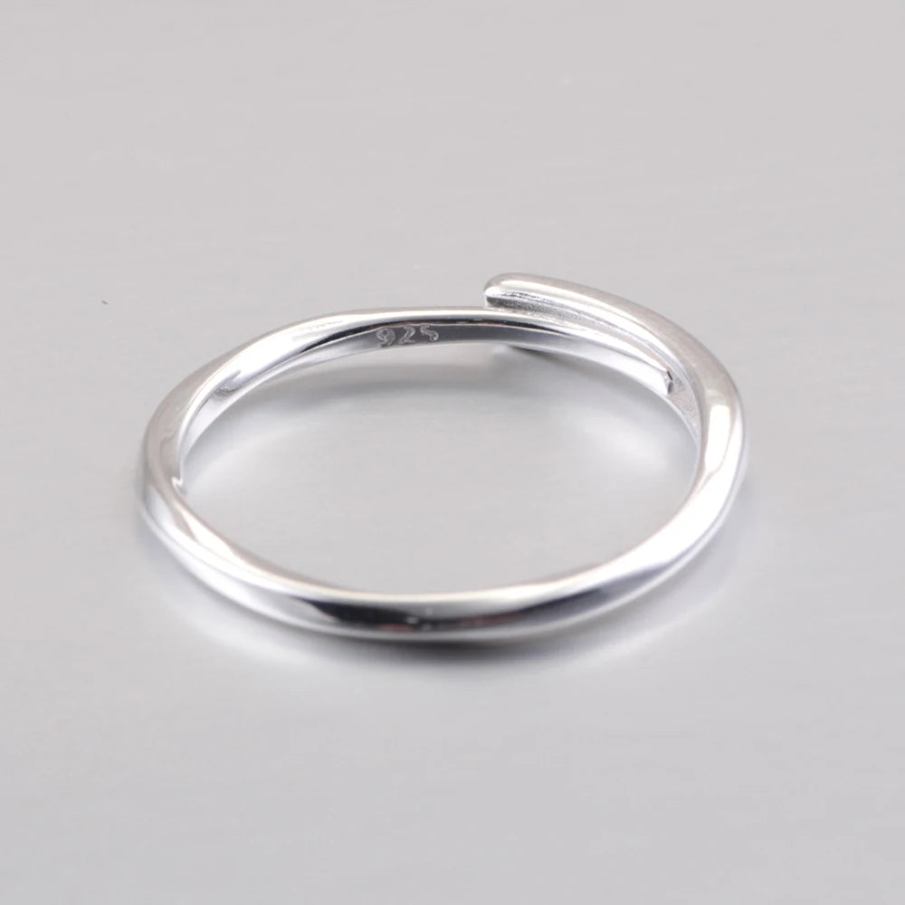 HOT 925 Sterling Silver Fine Plain Ring With Simple Opening Trendy And High-end Fashion Suitable For Women And Men's Jewelry