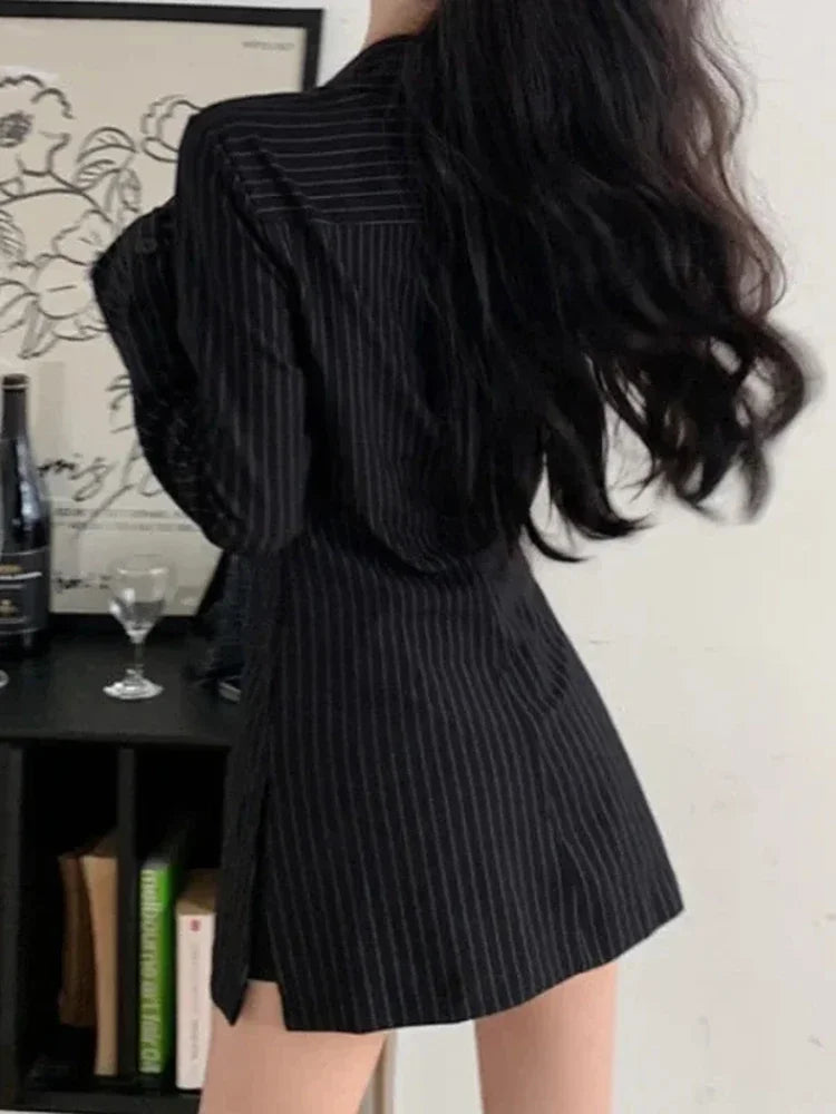 Striped Shirts For Women Vintage Turn-down Collar Long Sleeve Shirt Spring Autumn New Fashion Single Breasted Slim Female Shirts