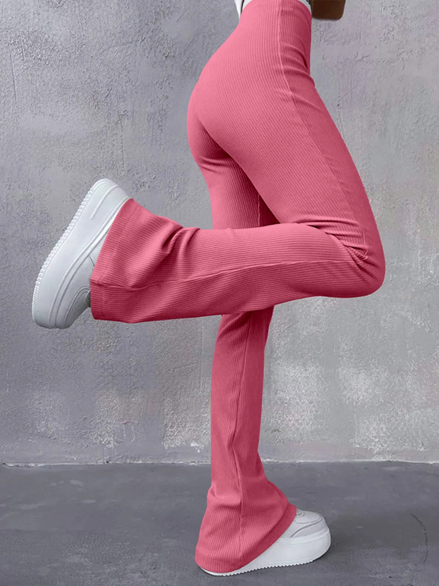 Women's Trousers Webbing Pants High-waisted Slim Casual Ladies Flared Trousers Fashion New Solid Colour Trousers Letter Printing