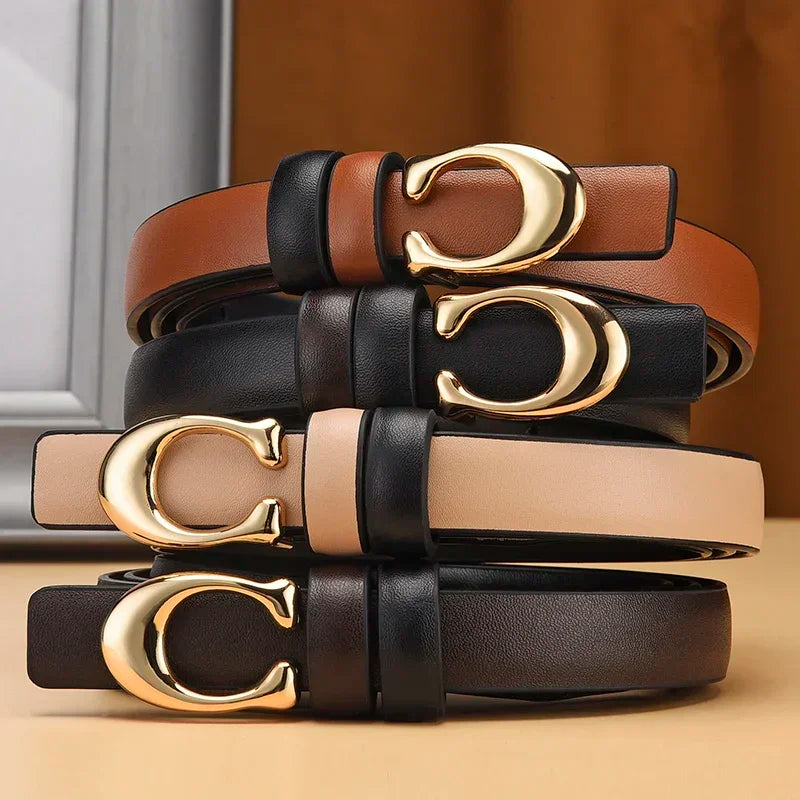 Belt for Women Famous Brand Luxury Designer Thin Waist Straps Fashion Women PU Leather Jeans Dress Trouser Denim Belt Waistband