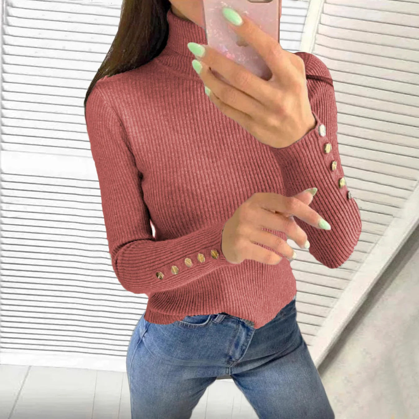 Elegant Sweaters Woman Sueter Negro Sueter Feminino Women's Autumn High Neck Pullover Knitted Sweater New  Tops Mujeres Juvenil