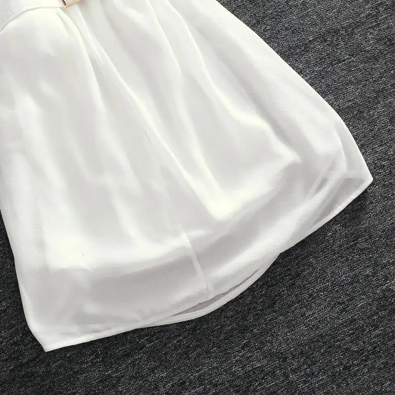 Elegant Women's Summer Two-piece Dress Luxury Chiffon Party Loose Tulle Evening Dresses for Women 2025 Prom Transparent White
