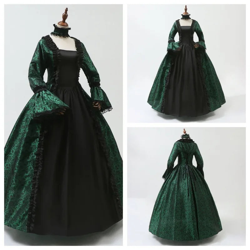Victorian Era Gown - Medieval Court Dress with Corset