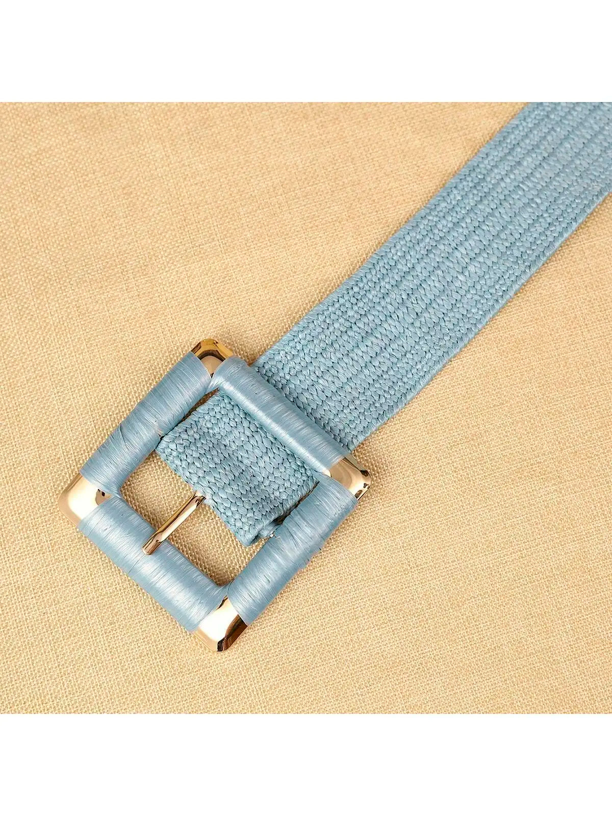 1 piece of women's blue braided belt, bohemian style, shopping go-ahead, party wear, trendy belt, suitable for everyday wear
