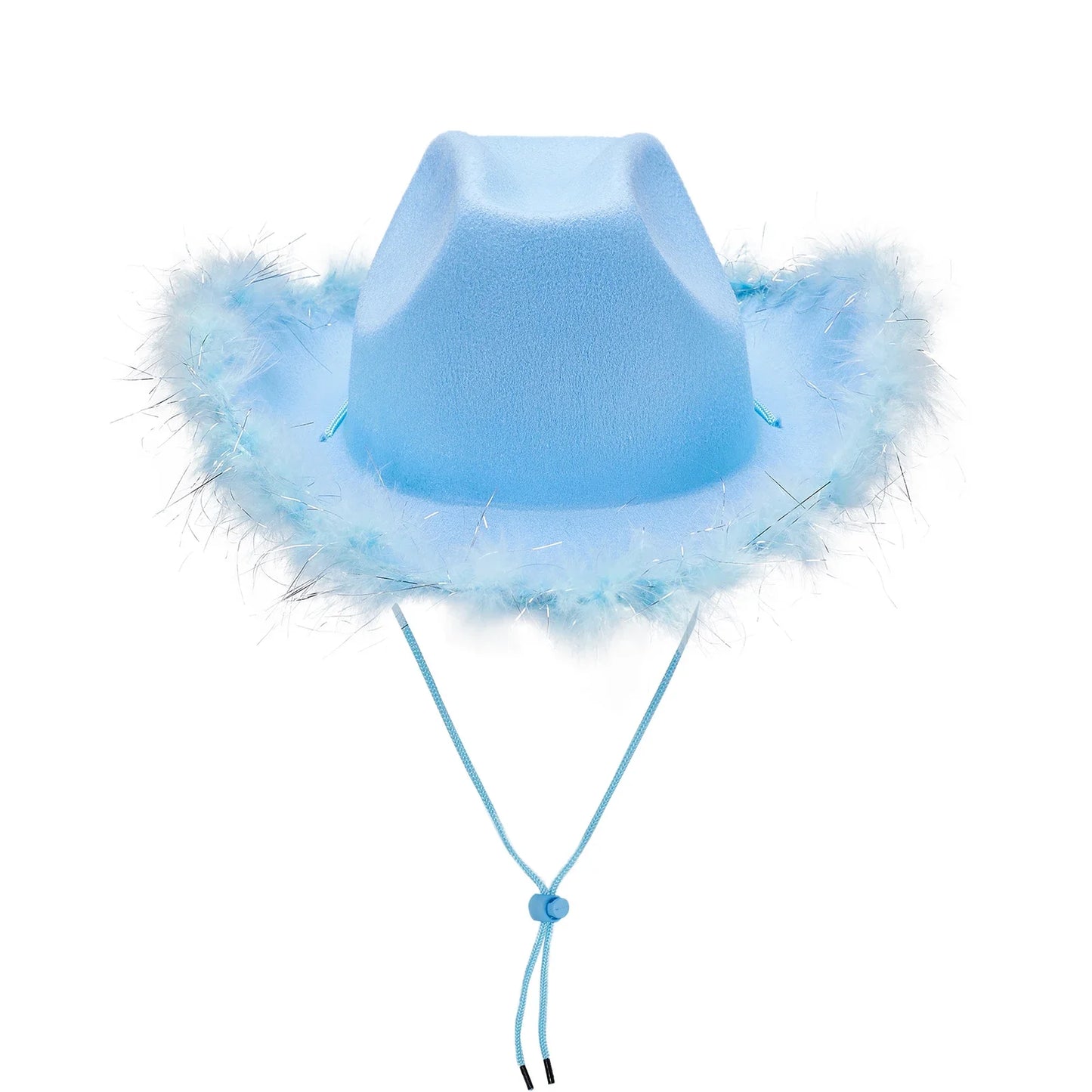 Women's Cowboy Hat, Adult Solid Color Furry Trim Wide Brim Hat Female Cap for Dating Party