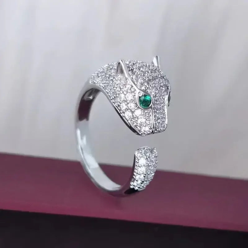 AAA Zircon Simple Geometric Ring Elegant Women's Daily Work Opening Adjustable Rings for Women Bridal Engagement Jewelry Gift