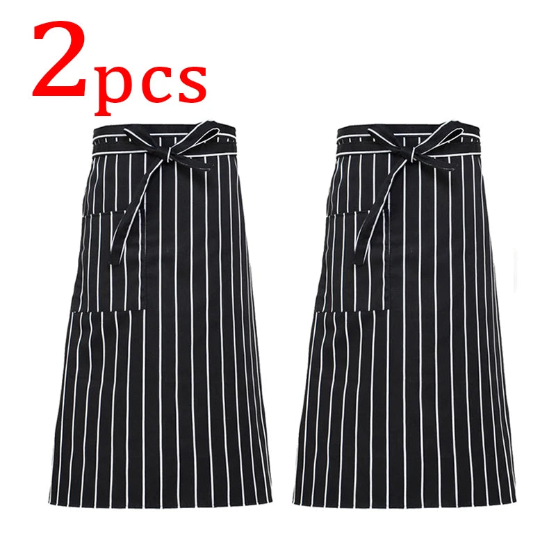 Catering Kitchen Apron for Women/Men With Pockets Work Mandil Cleaning Pinafore Restaurant  Chef Apron Shop Waiter Work Uniform