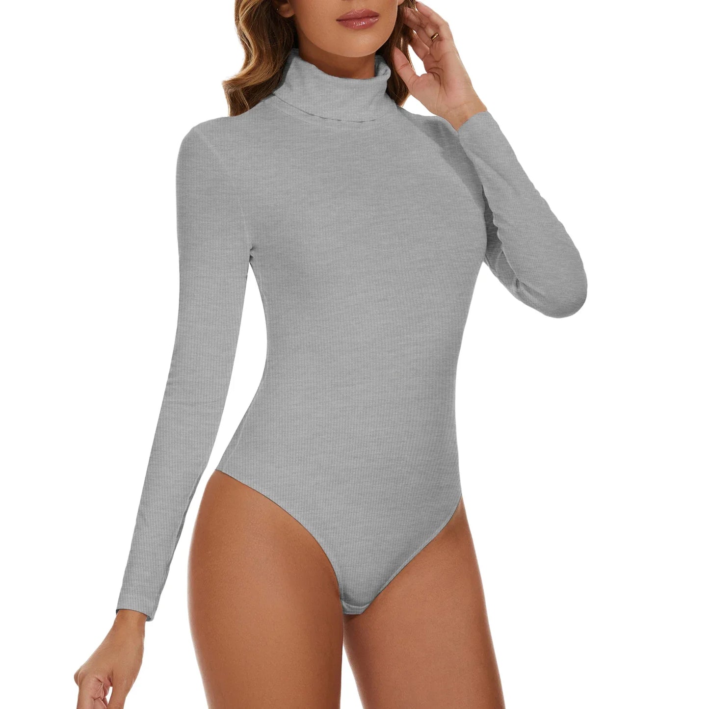 High Neck Bodysuit Women's Long Sleeved Shapewear Tummy Control Body Shaper Sexy Briefs Female Warm Clothing Autumn Winter New