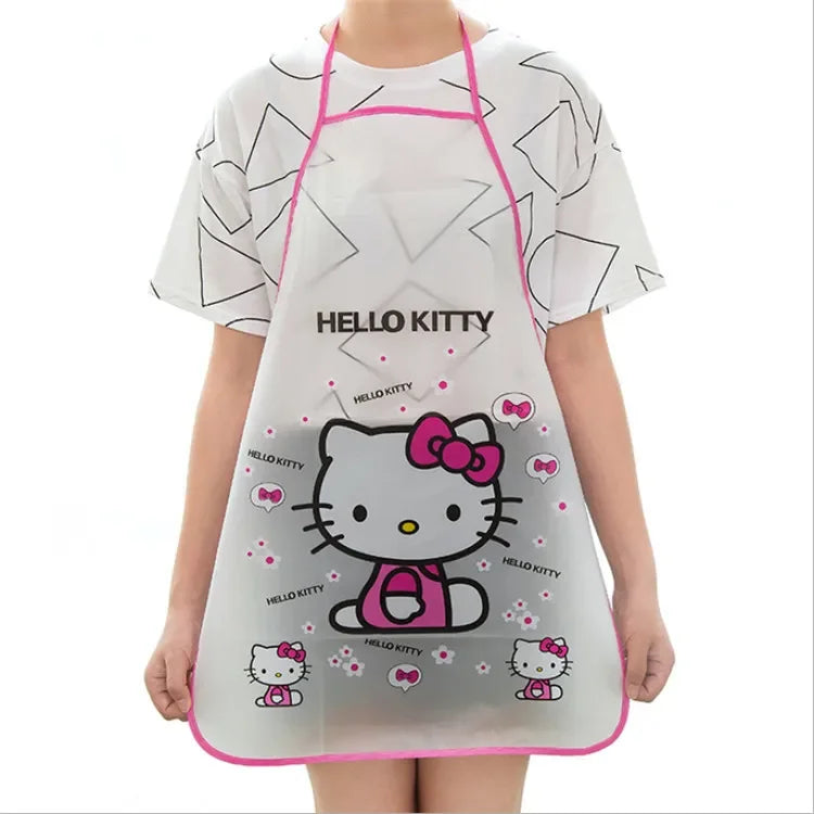 Sanrio Apron Hello Kitty Korean Fashion Kitchen Cute Waterproof Ladies Cartoon Simple Housework Cleaning Household