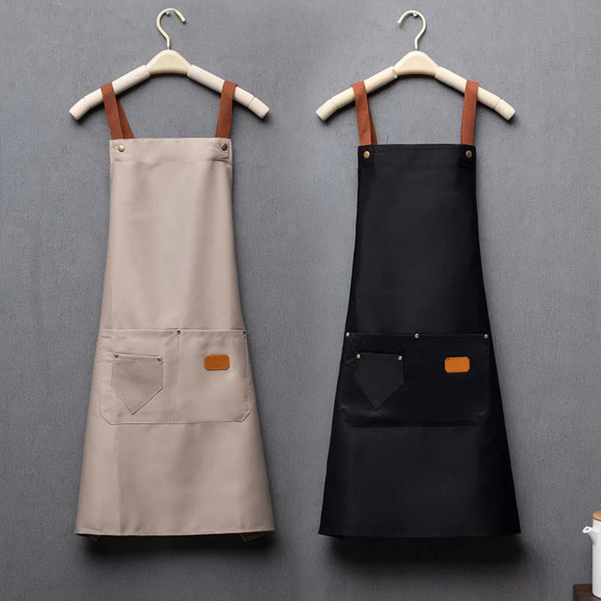 1PCS New Fashion Kitchen Aprons for Woman Men Chef Work Apron for Grill Restaurant Bar Shop Cafes Beauty Nails Studios Uniform