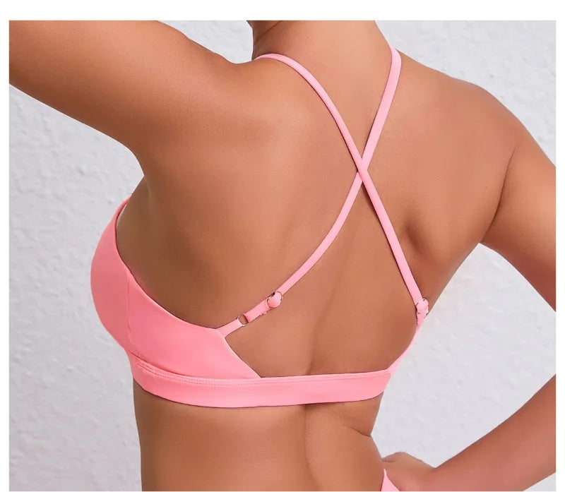 Women's Yoga Bra - Running Cross Back Breathable Naked Feel Sports Fitness Bra  for Yoga Running Gym Top