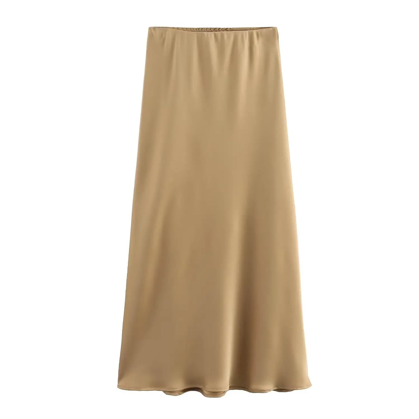 HH Skirts For Women 2024 Summer Solid Satin Sheath Long Skirt Female Show Curve Beach Outfits For Woman Mermaid Skirts