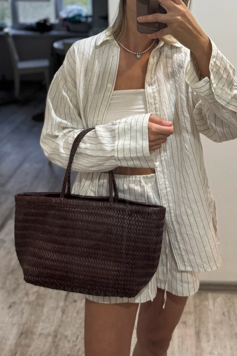 Handbags Women's Genuine Leather Shoulder Bag Weaving Casual Shopping Bag Vintage Big Tote Purse Cowhide Cross Hand Bags Lady