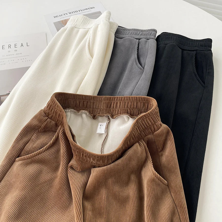 Wide-leg Trousers Women Autumn Winter 2025 New High Waist Draping Straight Tube Casual Versatility Floor Straight leg pants