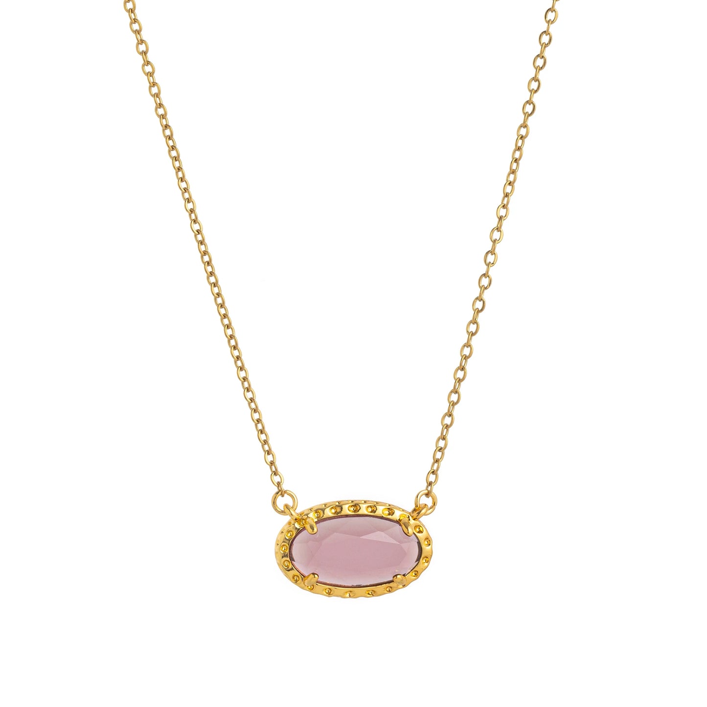 Colorful zircon, natural stone, bone chain, oval, fashionable, popular, niche, personalized jewelry, gold-plated