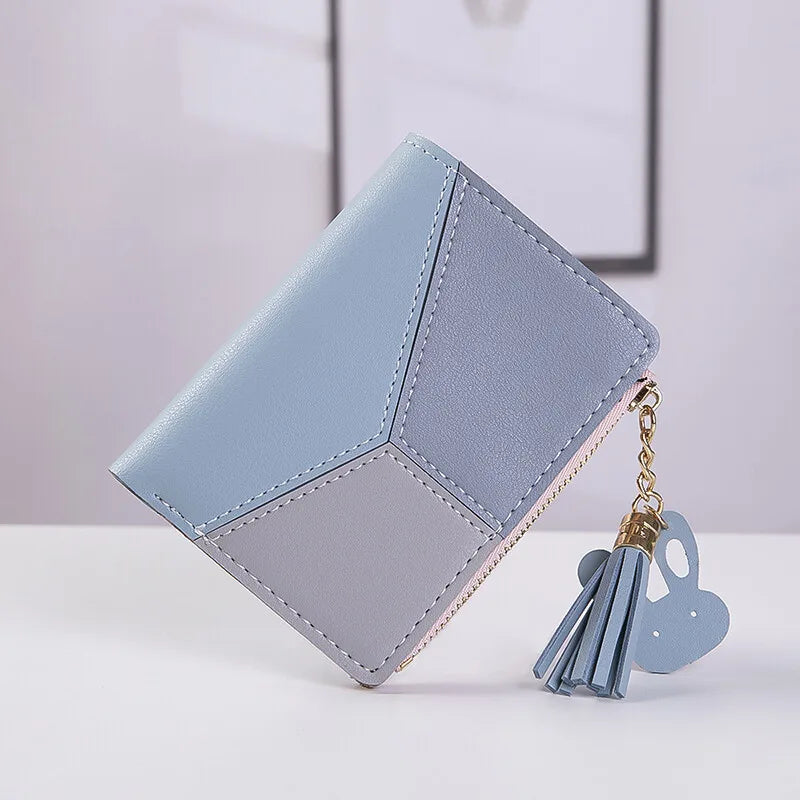 Women Fashion Wallets Zipper Coin Purse Ladies Short Purses Handbags Women Clutch Credit Cards Holder PU Leather Billfold Wallet