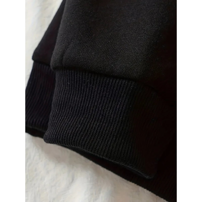 Sweater Male Devil Hooded Sweater Autumn and Winter Long-sleeved Loungewear Can Be Worn Outside English Pattern Printing