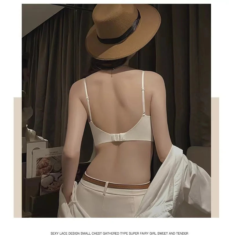Bra Underwear For Women With anti Stray Light Wrap, Thin Shoulder Straps, Thin Back Vest, Sexy Bra, All In One For External Wear