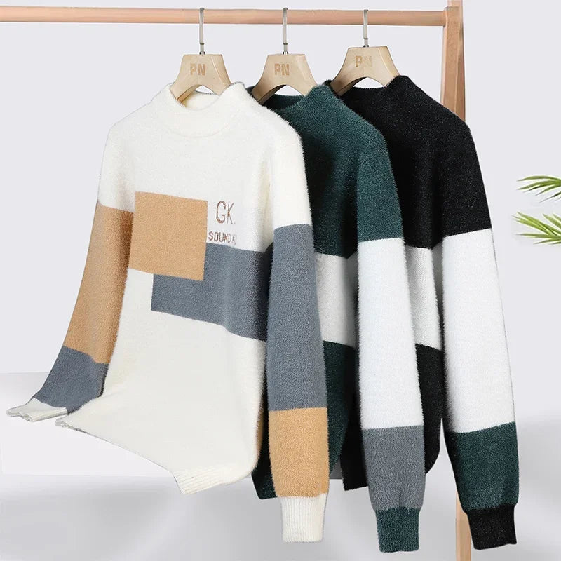 Sweater Men's Autumn/winter Crewneck Bottom Knit Men's Soft Waxy Thermal Top Men's Sweater Jumper Comfortable Stylish