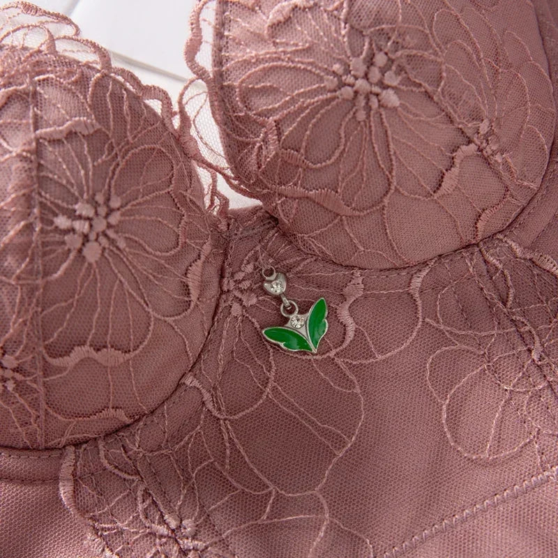 Embroidery Bras for Women Lingerie Sexy Bra Bralette Solid Plus Size Lace Bra Thin Push Up Bra 2024 Fashion CD Cup Backless Bra