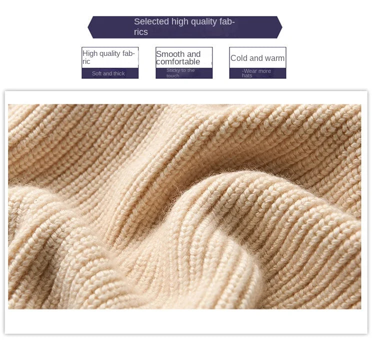 Winter Hats for Women, Wool Blend Hooded Scarf Hat for Girls Balaclava Knit Skull Cap Beanie Hat Neck Gaiters