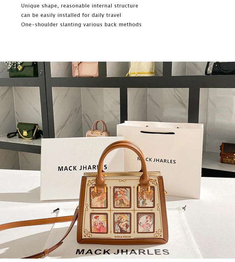 Women's handbag with high-end contrasting colors, carrying mother's bag 2024 new retro designer single shoulder crossbody bag