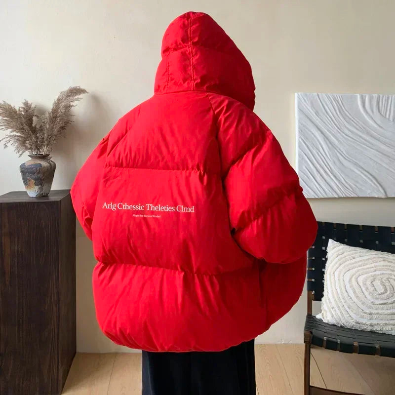 Winter Bread Jacket Winter for Men Fashion Warm Male Parkas Big Size Letter Print Men's Cotton Coat Oversize Men Clothing 2024