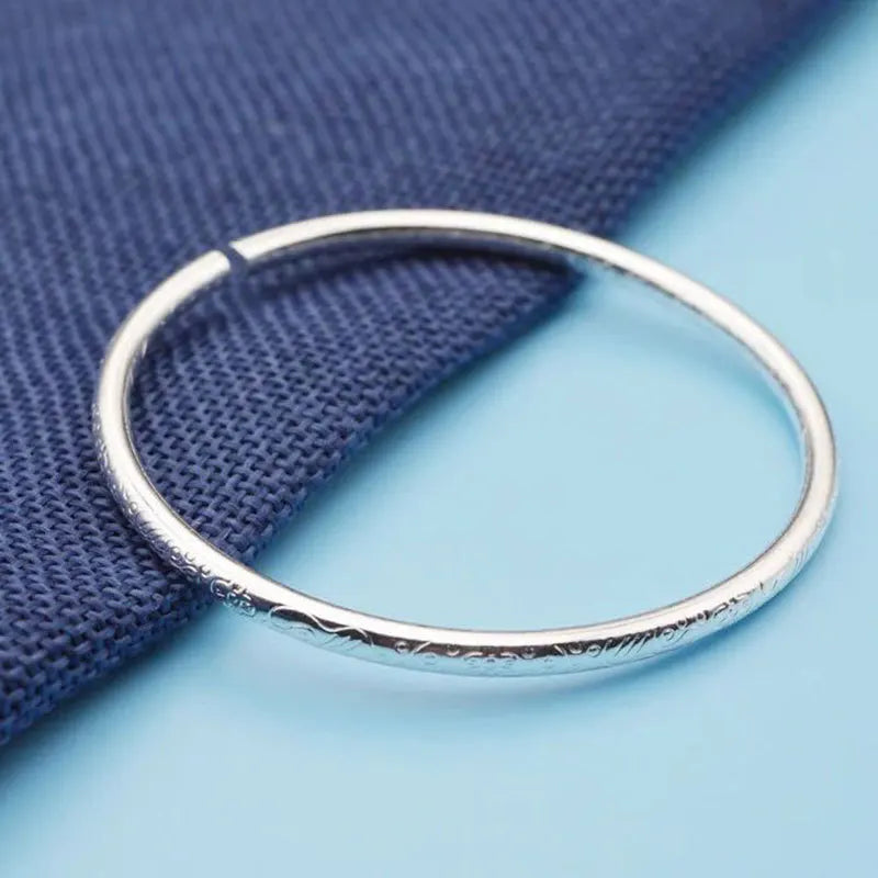 1pc 925 Sterling Silver Boho Bangles For Women Couple Korean Luxury Designer Jewelry Accessories Wholesale Jewellery