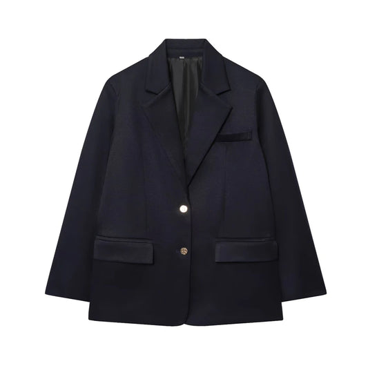 Women's Blazer 2025 New Fashion Autumn Winter Loose Straight Button Jacket for Women Casual Chic Ladies Blazer