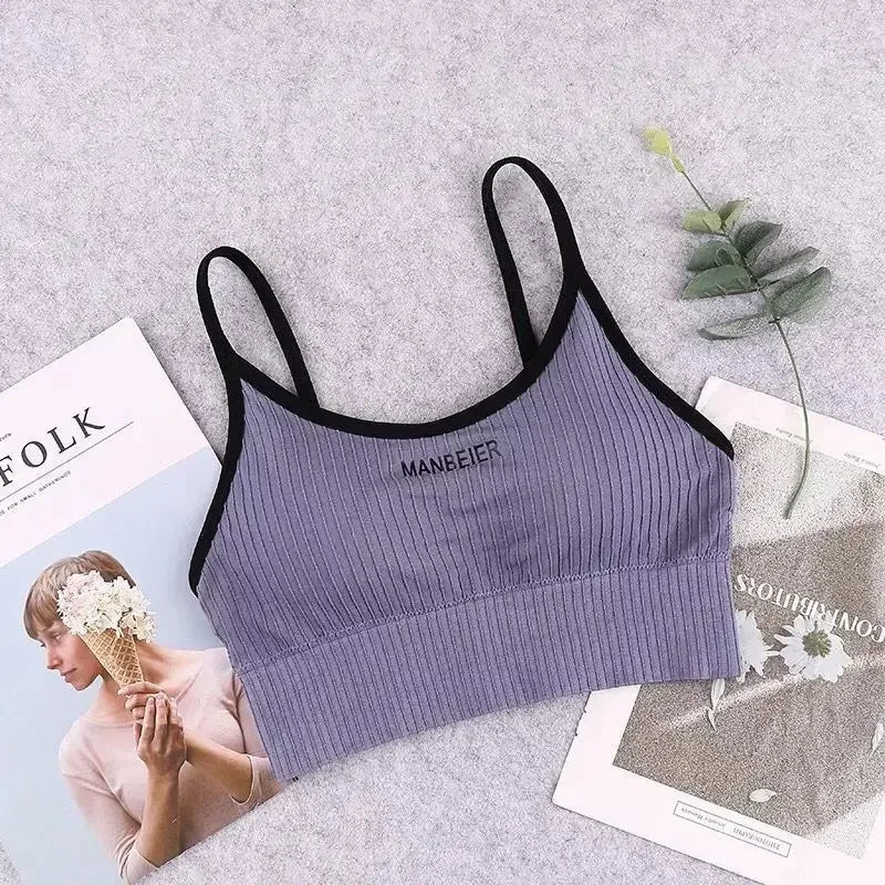 Sports Bra for Women Gym Sexy Crop Top Bra Women Cotton Underwear Soft Comfort Tube Tops Female Brassiere Tops for Girls Bra Top