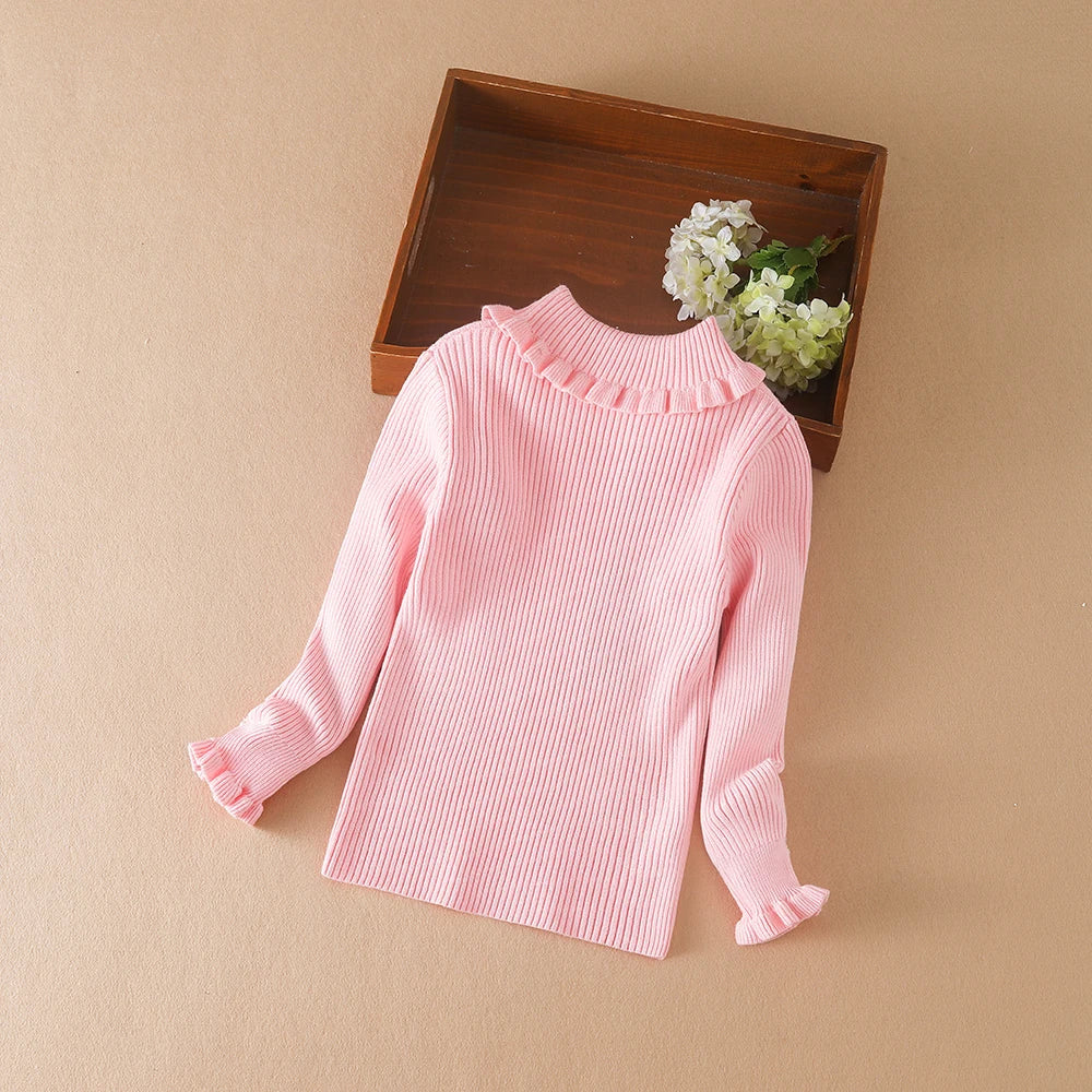 Girls Sweater 2025 New Winter Children Clothes Kids Tops Warm Knitwear Kids Sweater Baby Girls Turtleneck Sweaters