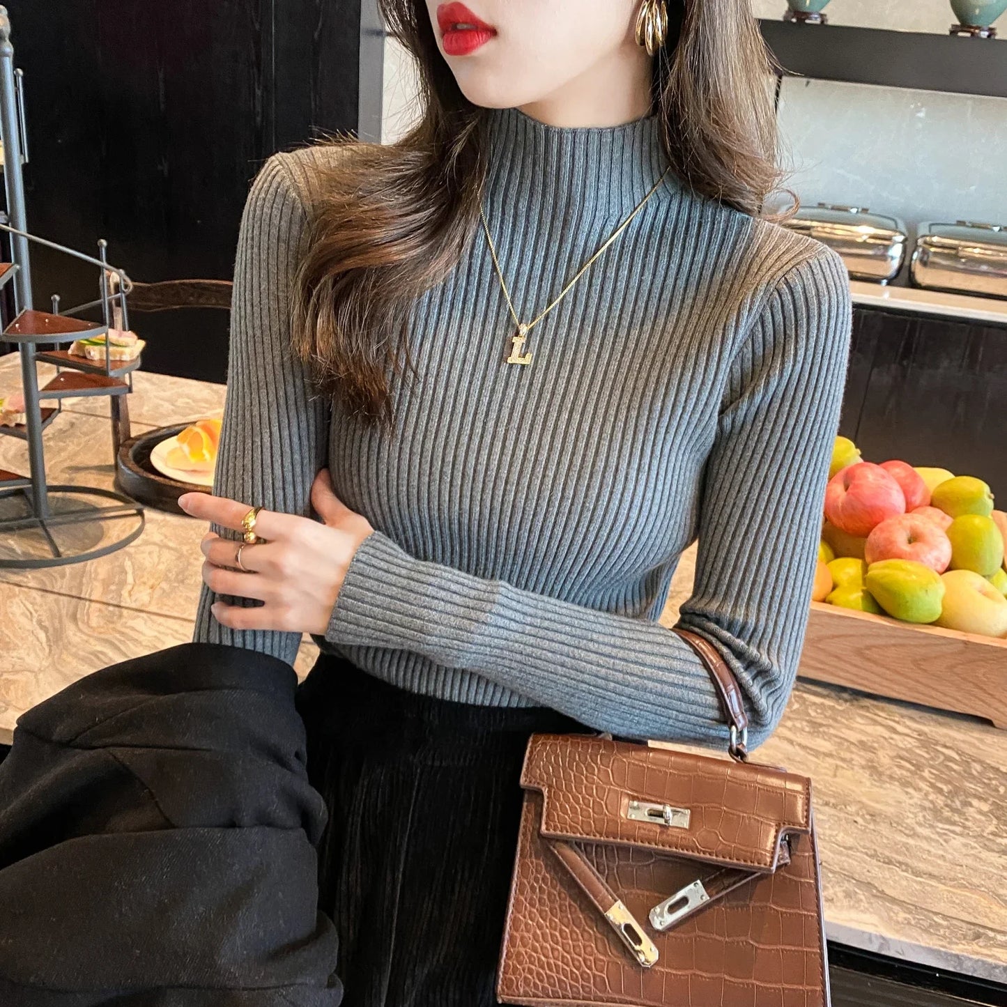 Sweater Women Autumn Winter Long Sleeve Knitted Women Sweater Pullover Slim Knit Sweater Women Tops Blusas Mujer De Moda J996