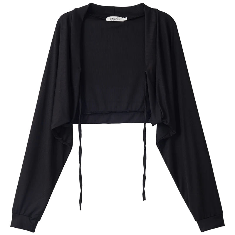 Sweater Cardigan Women Summer Thin All-match Sun-proof Lace-up Simple Fashion Street Wear Vacation Popular Casual Vintage Chic