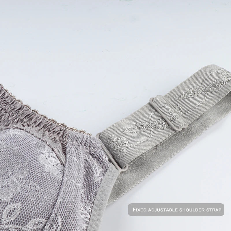 Black Big Women Bras Plus Size Lace Bra For Women Unlined Full Coverage  Thin Wireless Adjusted-straps D Cup Comfort Women'Bras