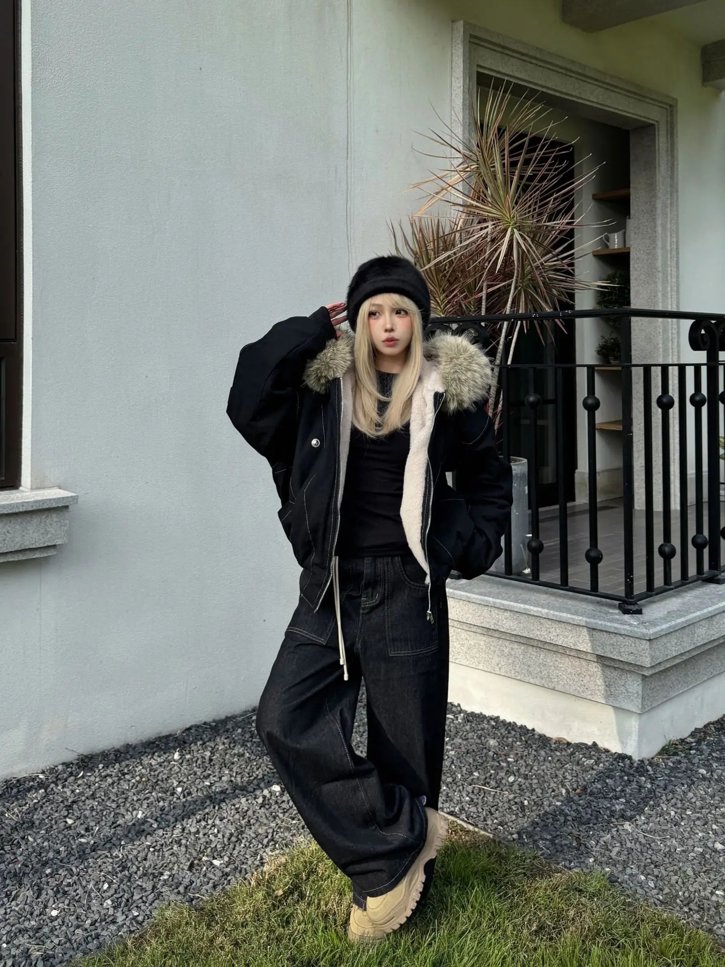 Winter Jackets Fur Collar Parkas Women Vintage Thicken Fleece Warm Jackets Streetwear Harajuku Hip Hop Padded Jackets Outwear