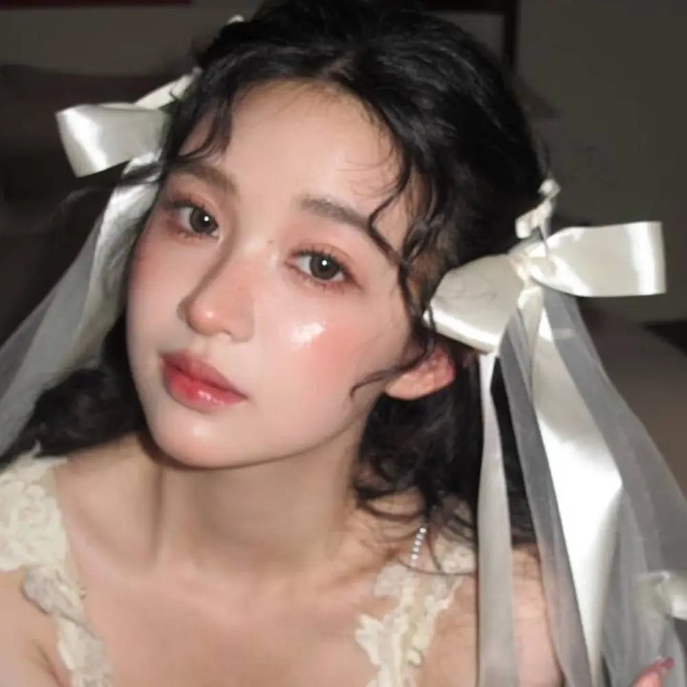 Stylish Versatile Bridal Veils Bow Tulle Bride Head Gauze Fairy White Wedding Headwear Bride Accessories