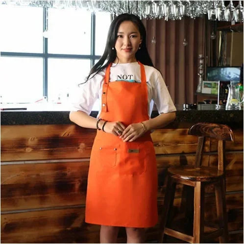 Kitchen Waterproof Aprons for Woman Men Chef Work Apron for Grill Cooking Restaurant Bar Shop Cafes Beauty Nails Studios Uniform