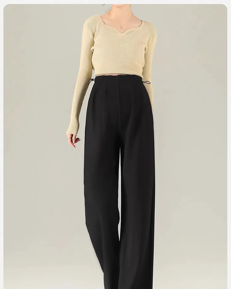 Maternity Pants Spring and Autumn Outside Wear No Support Wide Leg Pants Fall Pregnancy Not Strangling Belly Pants Maternity Wea
