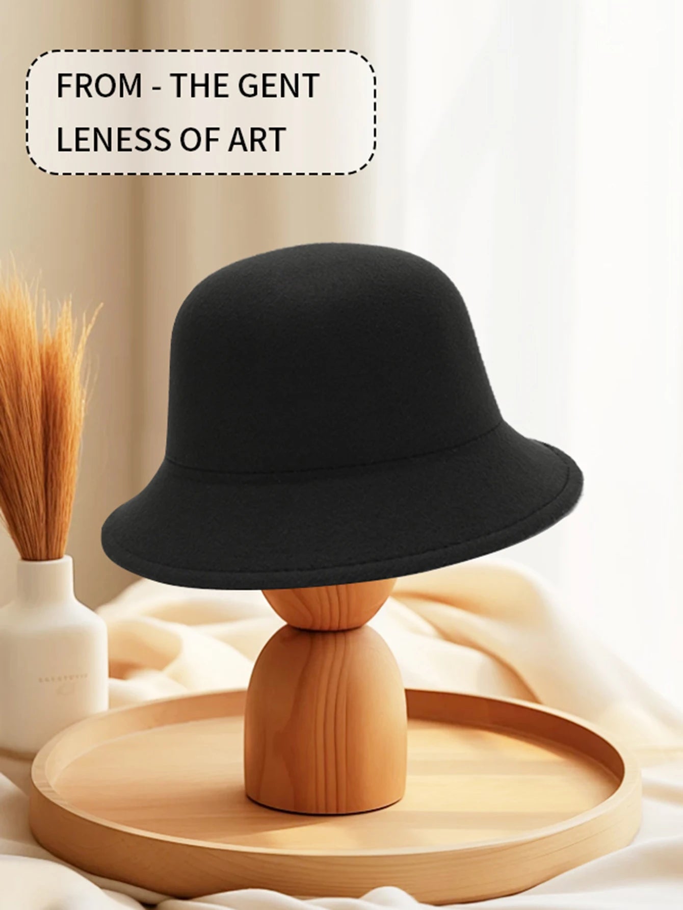 Women's Hat for Spring, Autumn, and Winter Korean Style British Fashion Versatile Jazz Woolen Bucket Hat Fisherman Hat Wide-Brimmed Hat for Parties, Outings, Shopping, Work, and Students