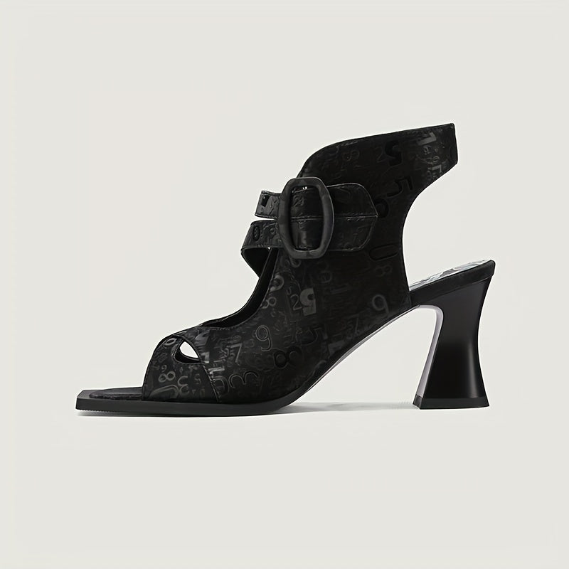 NICAISE 2024 new chunky high-heeled sandals Roman women's shoes hollow belt buckle British style sexy high heels