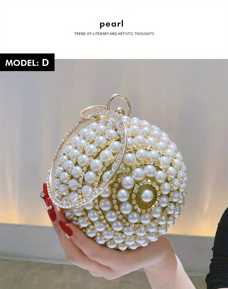 Exquisite Rhinestone Ball Shaped Clutch - Evening Bags for Women, Elegant Round Handbags with Circle Design, Perfect for Party, Prom, Wedding and Formal Occasions - Sparkling, Glamorous, and Eye-Catching Accessory