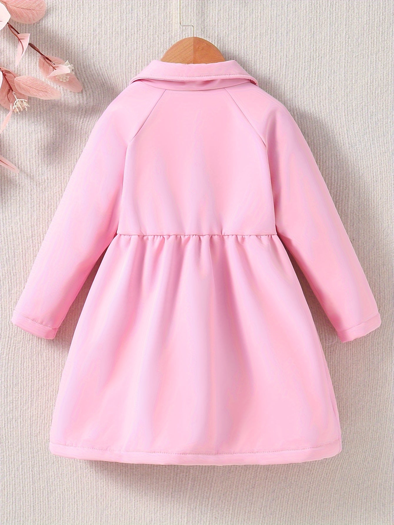 Cozy Plush Fleece Toddler Girls Winter Jacket with Button Collar for Warm and Stylish Daily Wear